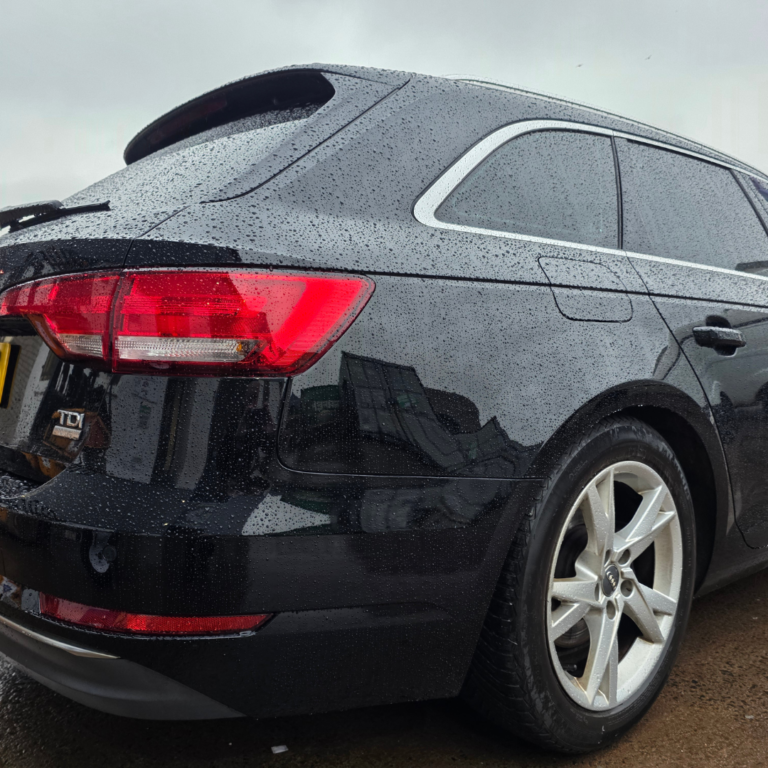 Black Audi estate after scratch and scuff repair at Linwood Coachworks Paisley
