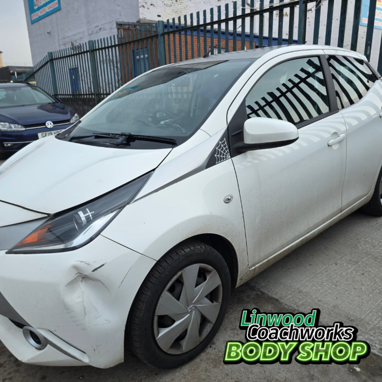 Car accident damage assessed at Linwood Coachworks Paisley