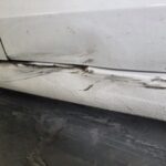 Car body damage before repair at Linwood Coachworks Paisley