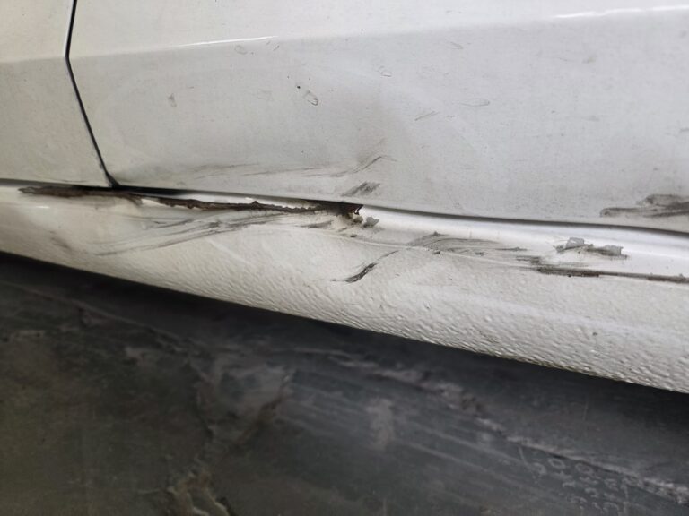 Car body damage before repair at Linwood Coachworks Paisley