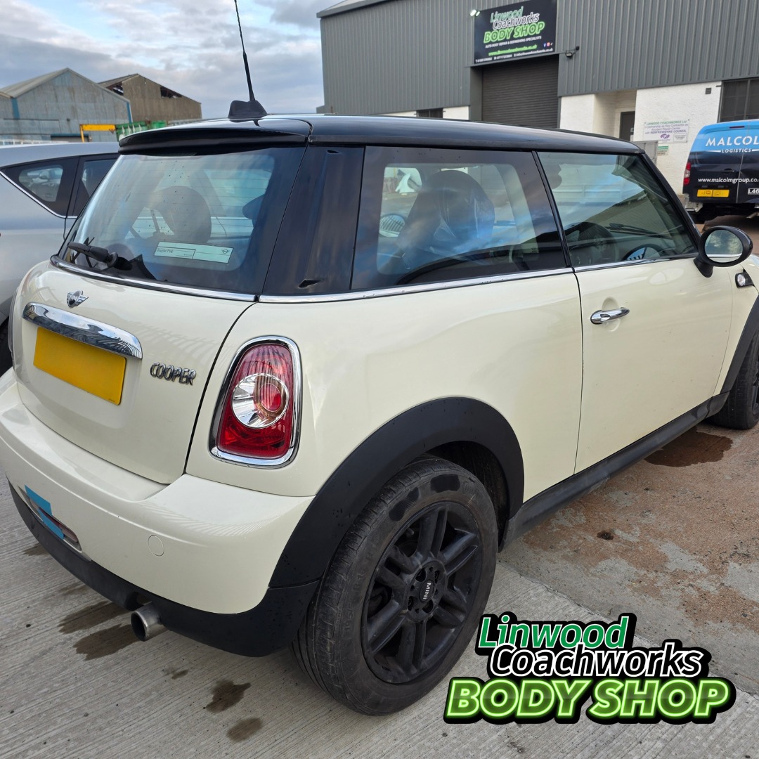 Mini Cooper rear repair completed at Linwood Coachworks Paisley