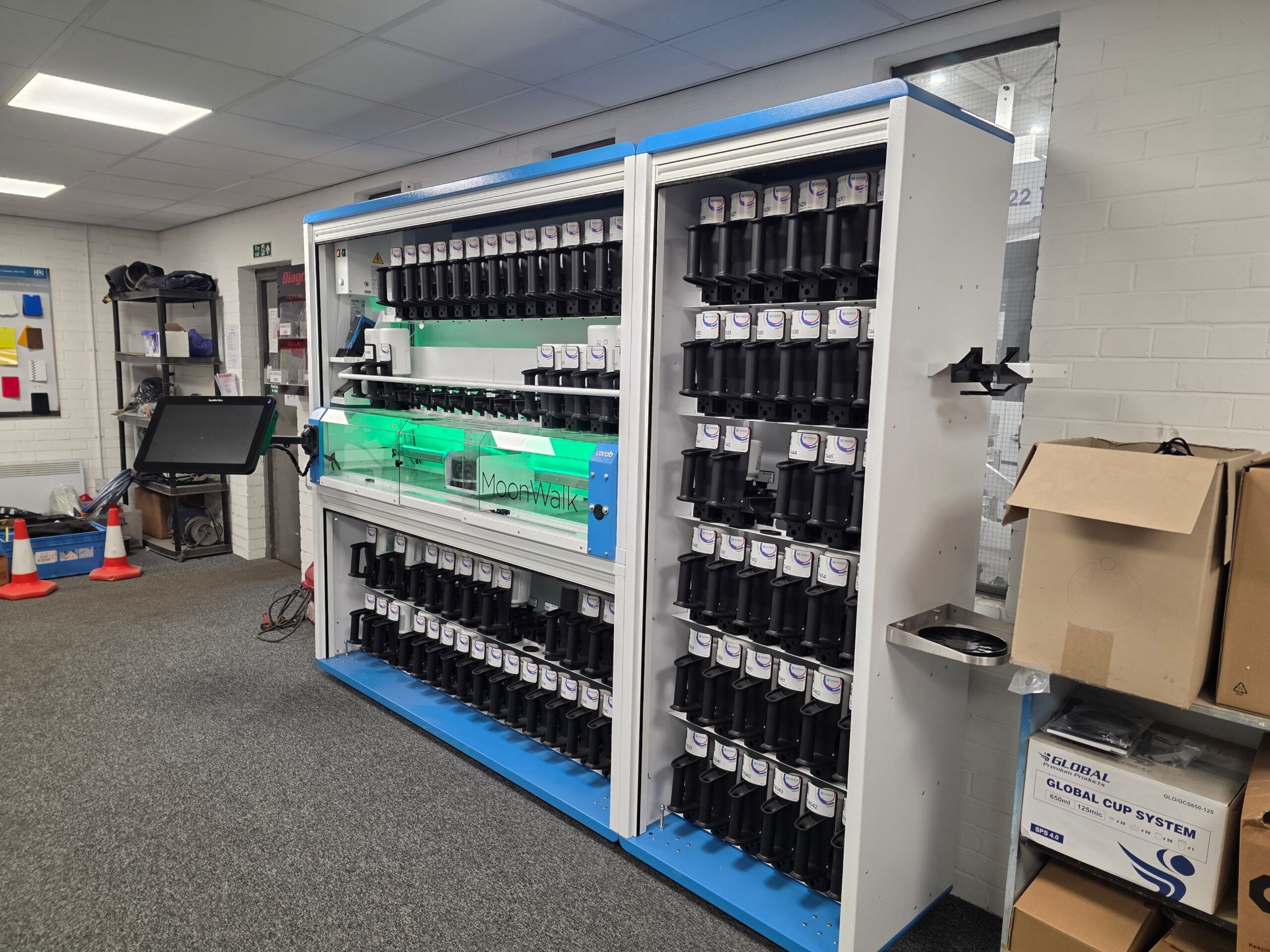 PPG MoonWalk automated paint mixing system at Linwood Coachworks Paisley